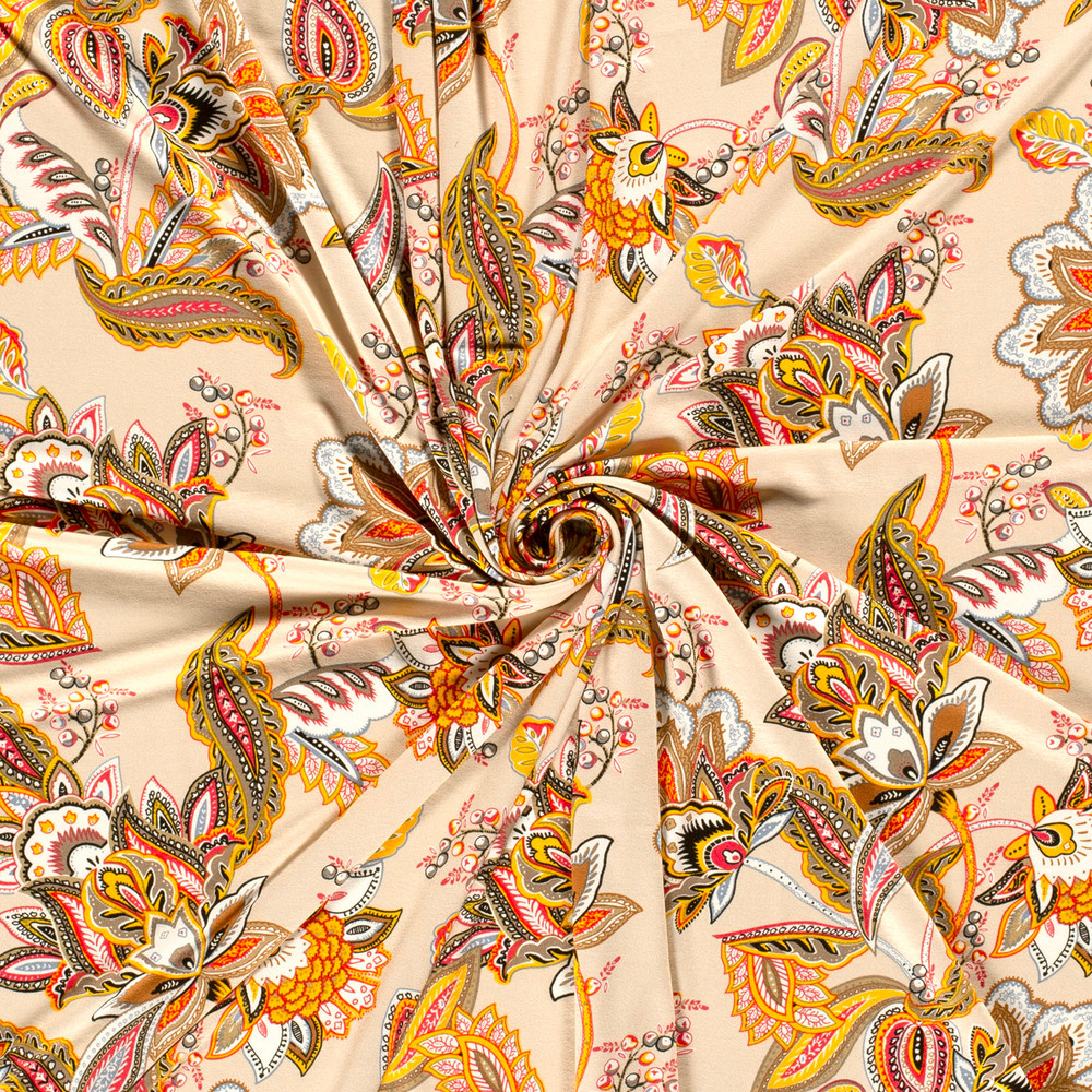Jersey Style Beige Paisley